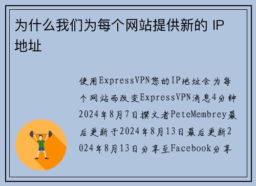 为什么我们为每个网站提供新的 IP 地址 